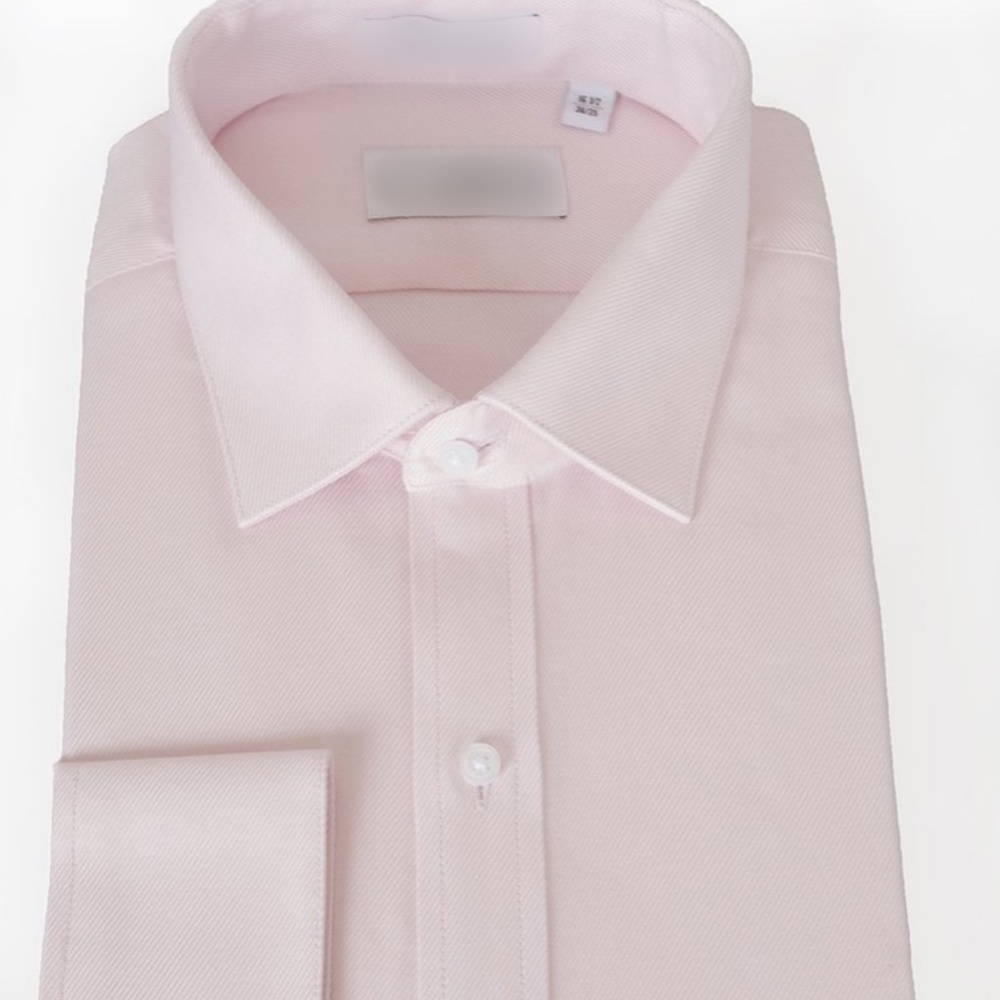 Pink Twill Slim Fit Spread Collar Dress Shirt